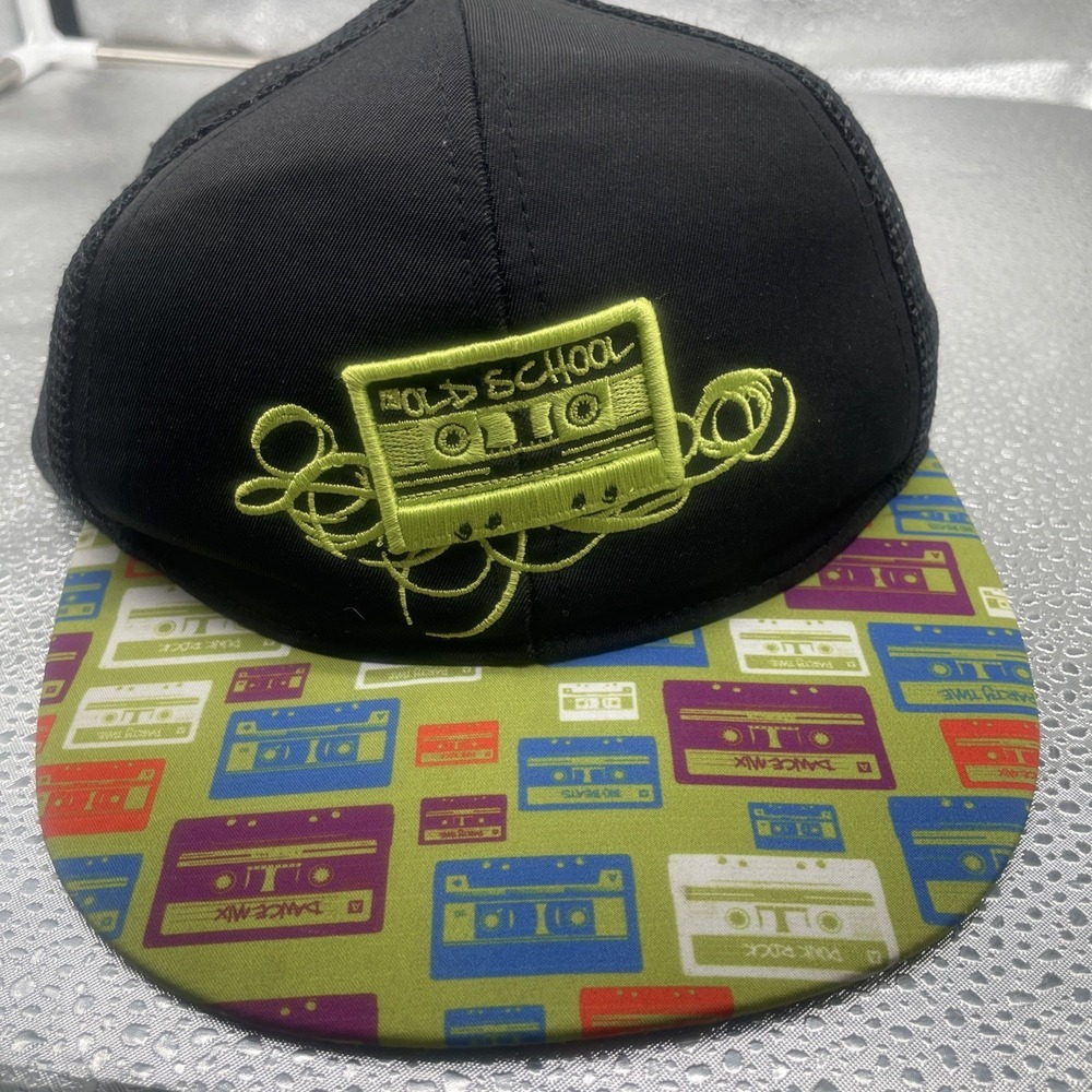PUGS Unisex Black Multi Color(Old School)Cassette Tape Truckers Cap-OSFA